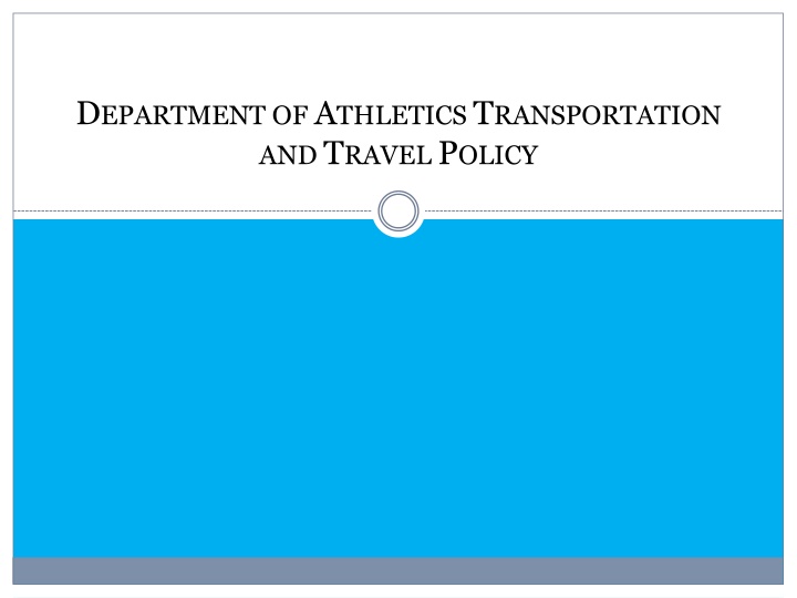 d epartment of a thletics t ransportation n.w