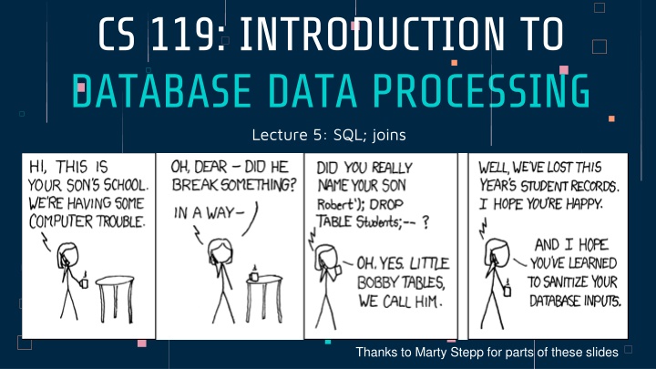 cs 119 introduction to database data processing n.w