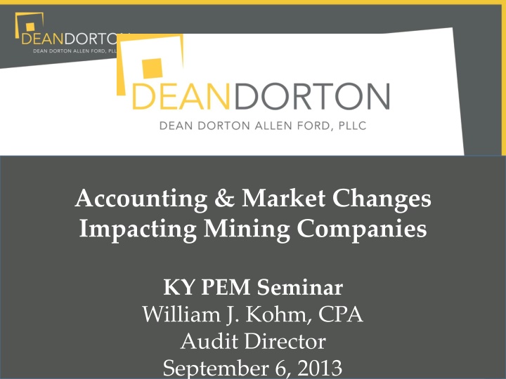 accounting market changes impacting mining n.w