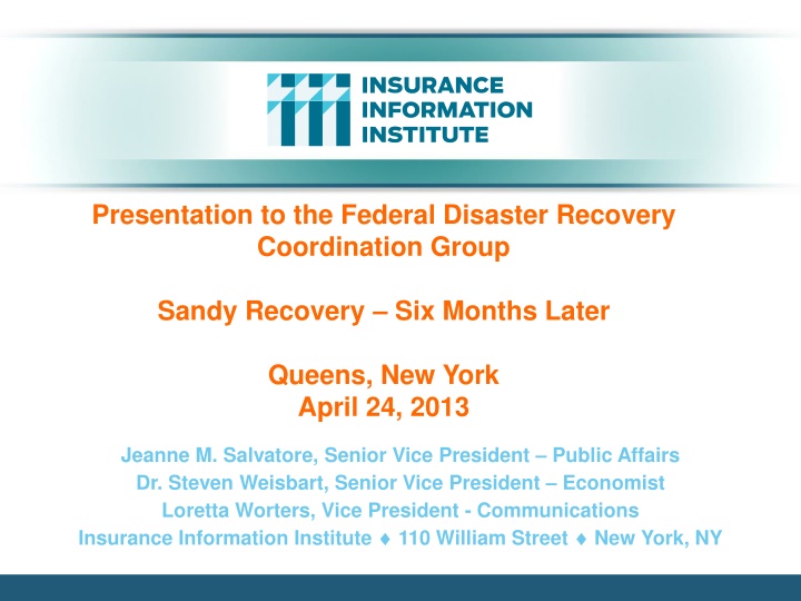 presentation to the federal disaster recovery n.w