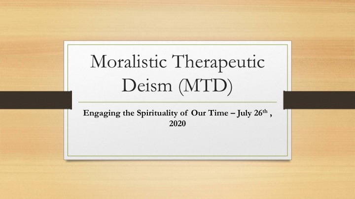 moralistic therapeutic deism mtd n.w