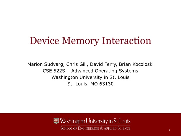 device memory interaction n.w