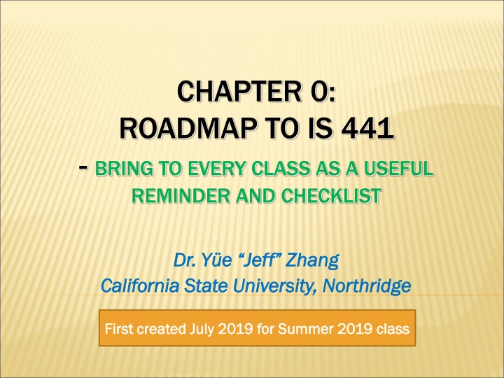 chapter 0 roadmap to is 441 bring to every class n.w