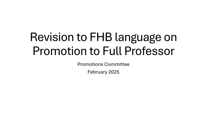 revision to fhb language on promotion to full n.w