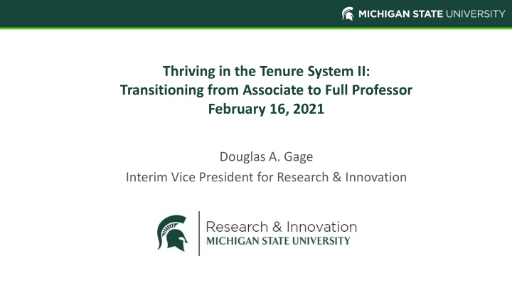 thriving in the tenure system ii transitioning n.w