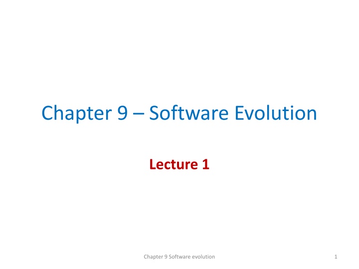 chapter 9 software evolution n.w