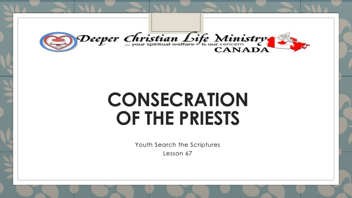 consecration of the priests n.w