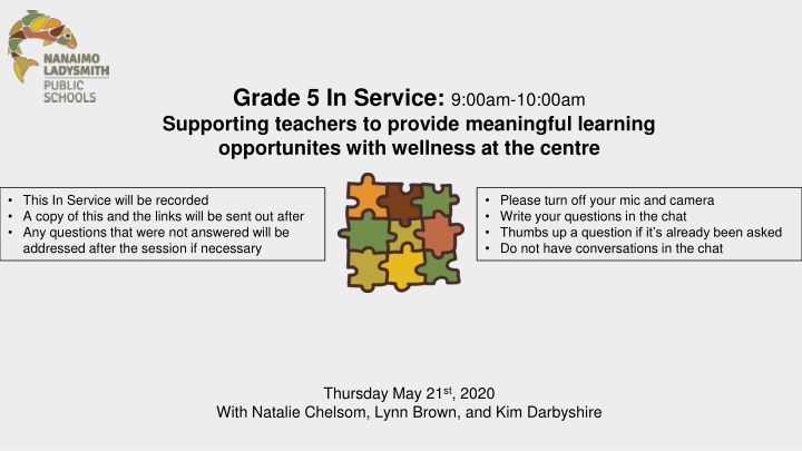 grade 5 in service 9 00am 10 00am supporting n.w