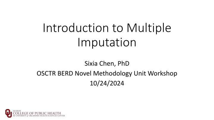 introduction to multiple imputation n.w