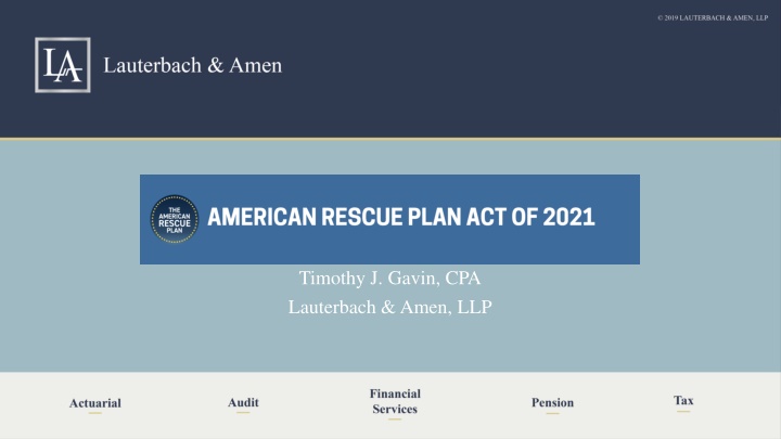 american rescue plan act timothy j gavin n.w
