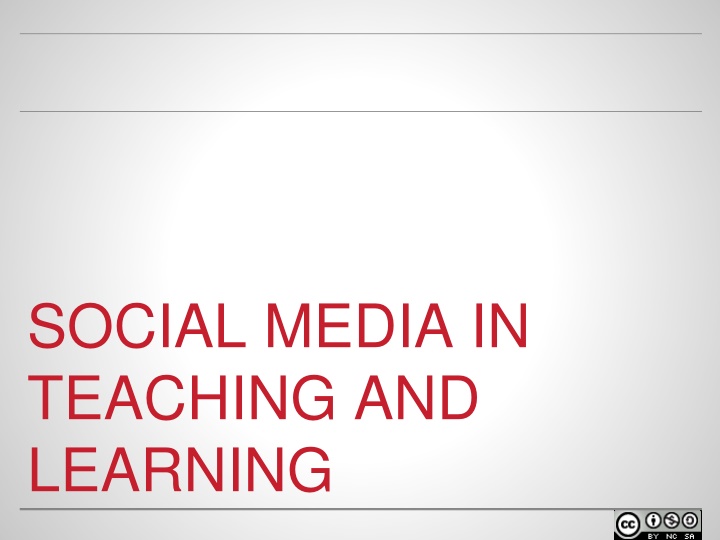 social media in teaching and learning n.w