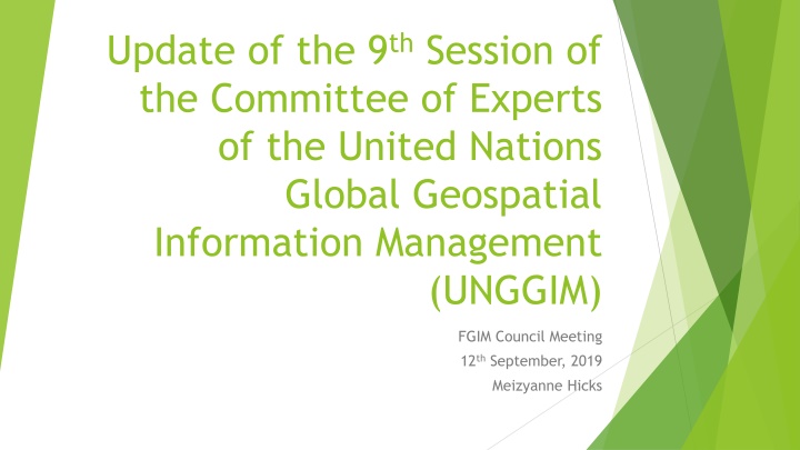update of the 9 th session of the committee n.w