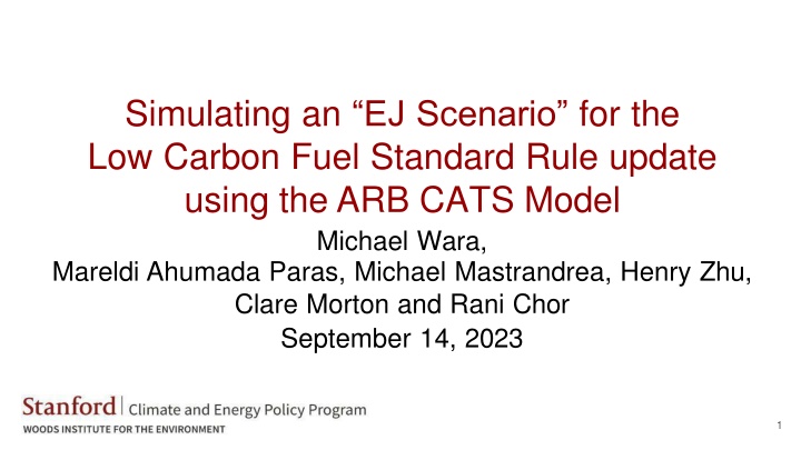simulating an ej scenario for the low carbon fuel n.w