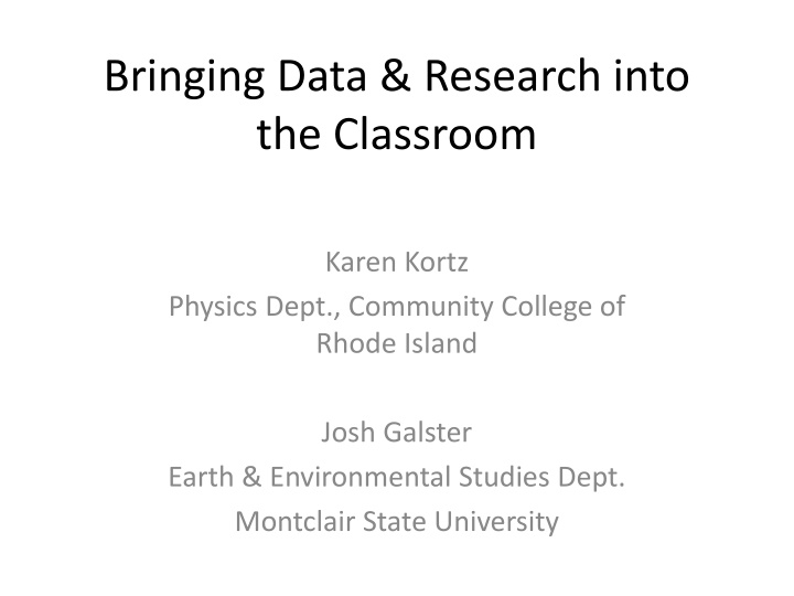 bringing data research into the classroom n.w