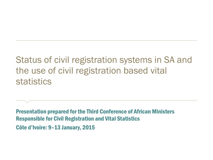 status of civil registration systems n.w