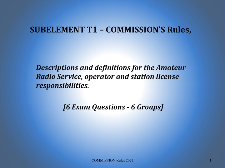 subelement t1 commission s rules n.w