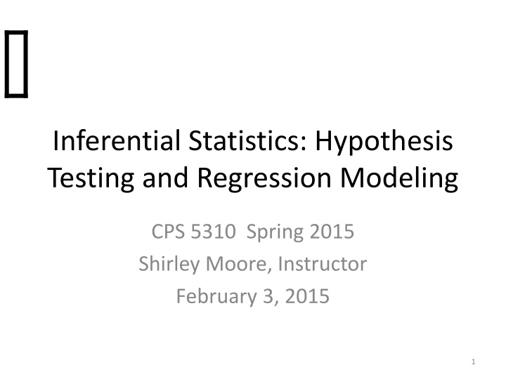 inferential statistics hypothesis testing n.w