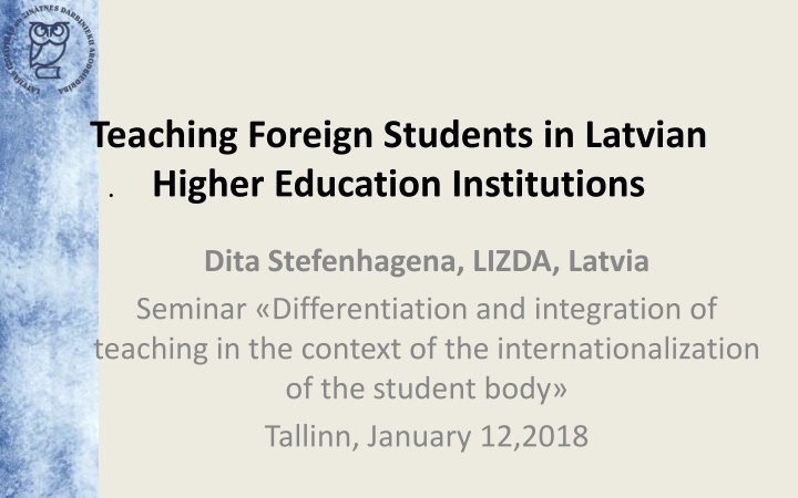 teaching foreign students in latvian higher n.w