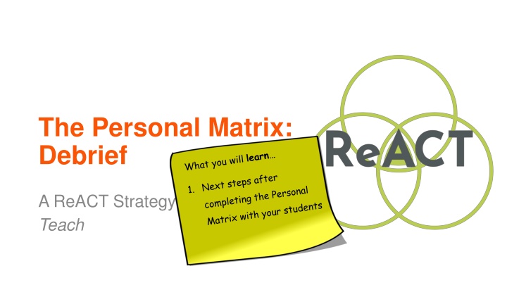 the personal matrix debrief n.w