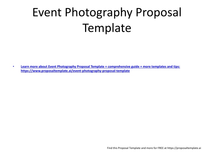event photography proposal template n.w