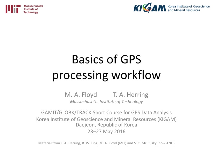 basics of gps processing workflow n.w