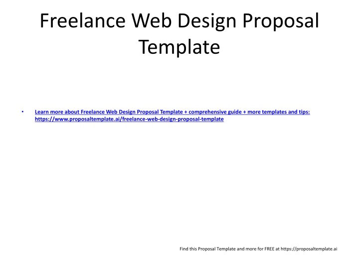 freelance web design proposal template n.w