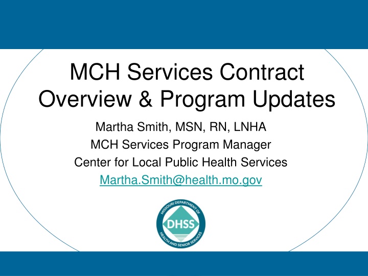 mch services contract overview program updates n.w