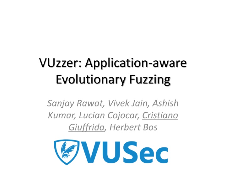 vuzzer application aware evolutionary fuzzing n.w