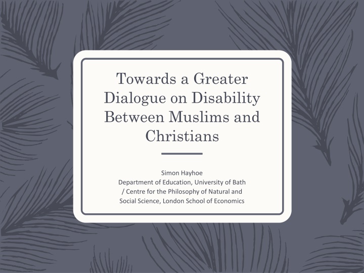 towards a greater dialogue on disability between n.w