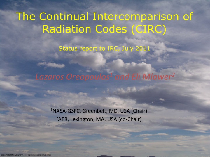 the continual intercomparison of radiation codes n.w