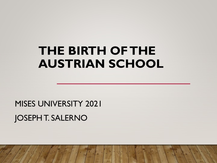 the birth of the austrian school n.w