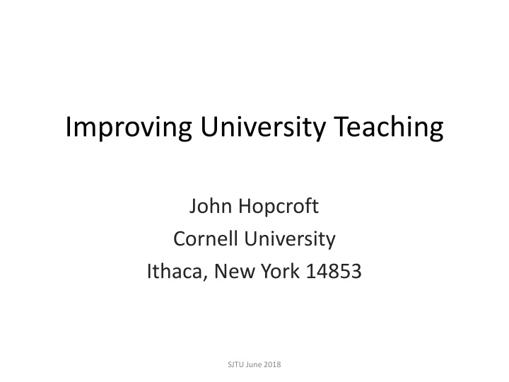 improving university teaching n.w