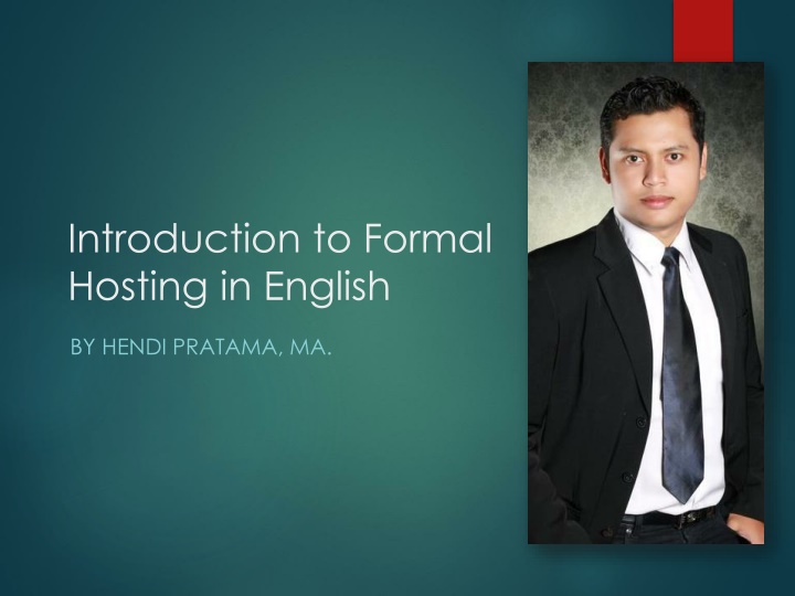 introduction to formal hosting in english n.w