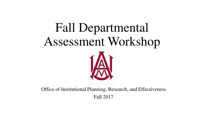 fall departmental assessment workshop n.w