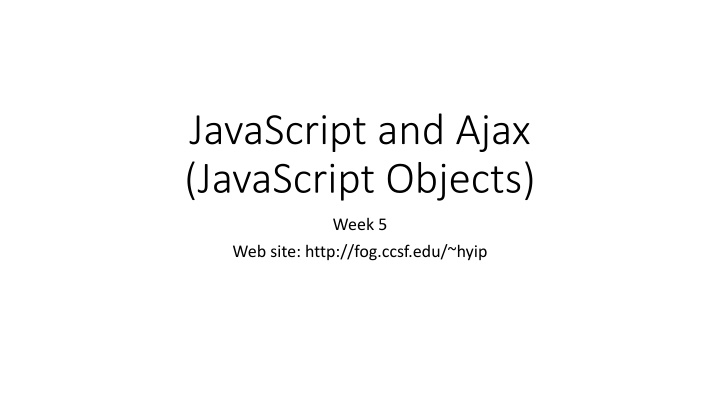 javascript and ajax javascript objects n.w