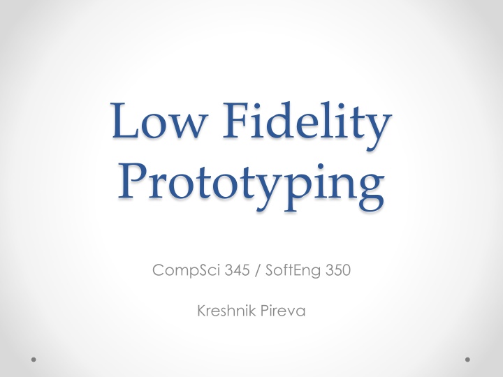 low fidelity prototyping n.w