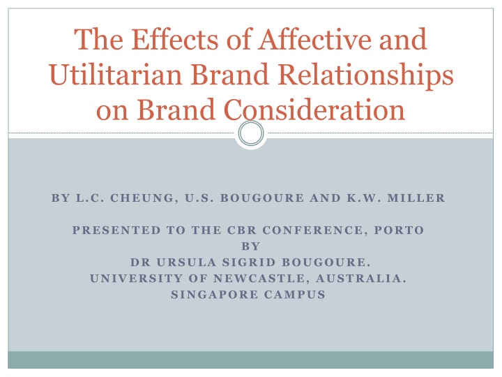 the effects of affective and utilitarian brand n.w