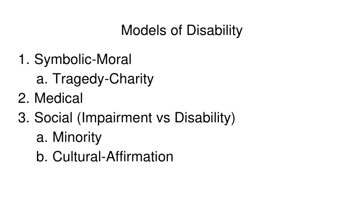 models of disability n.w