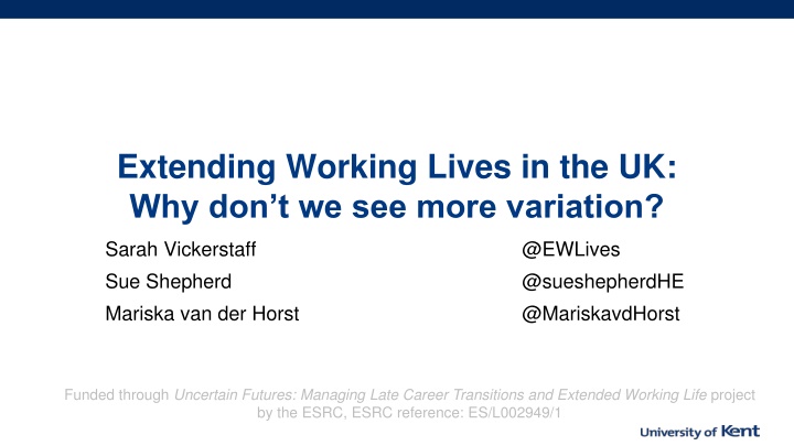 extending working lives n.w