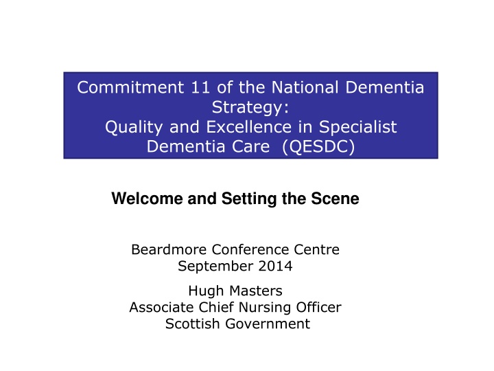 commitment 11 of the national dementia strategy n.w