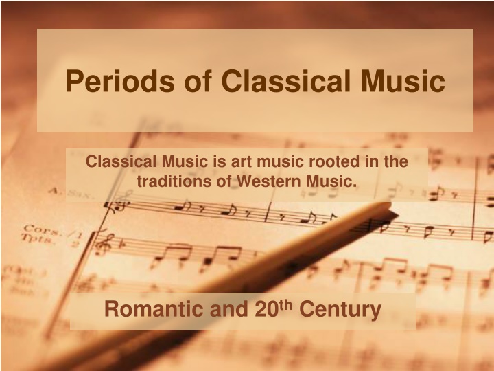 periods of classical music n.w