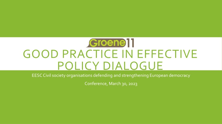 good practice in effective policy dialogue eesc n.w