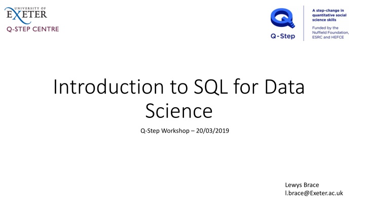 introduction to sql for data science n.w