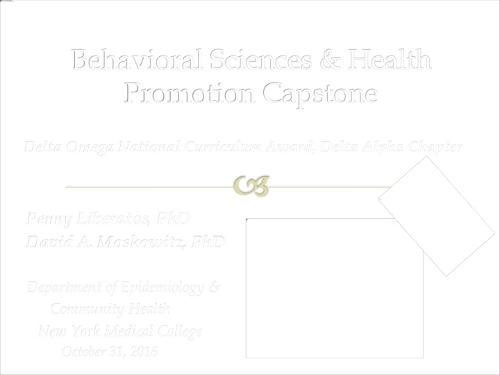 behavioral sciences health promotion capstone n.w