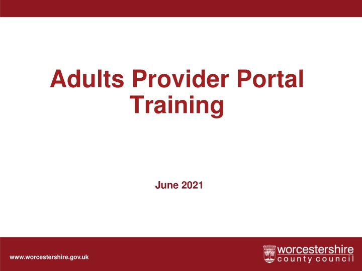 adults provider portal training n.w
