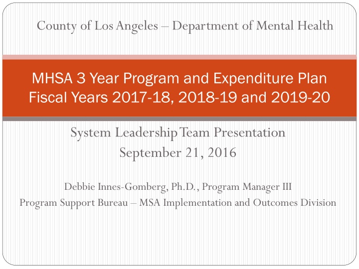 county of los angeles department of mental health n.w