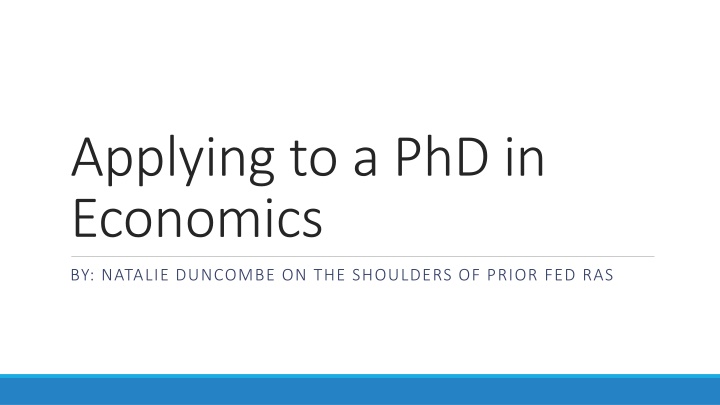 applying to a phd in economics n.w