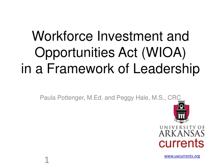 workforce investment and opportunities act wioa n.w
