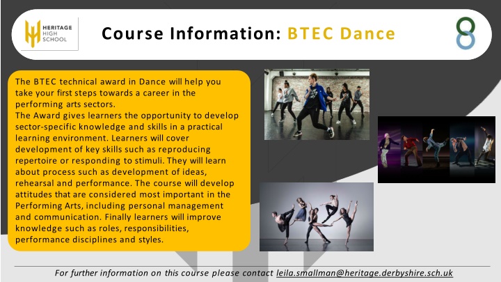 course information btec dance n.w