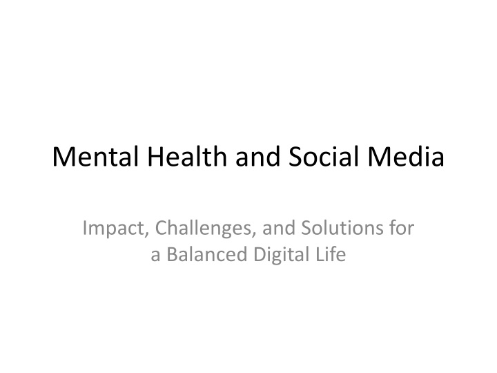 mental health and social media n.w